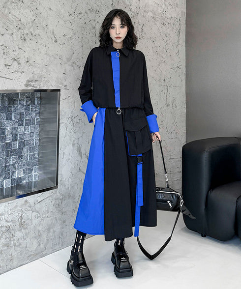 Bicolor Zip Top &  Skirt Co-ord